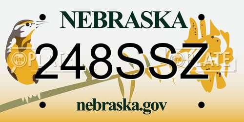 248SSZ Nebraska License Plate