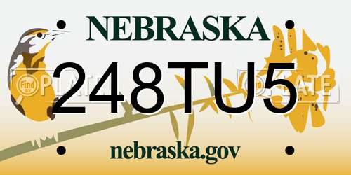 248TU5 Nebraska License Plate