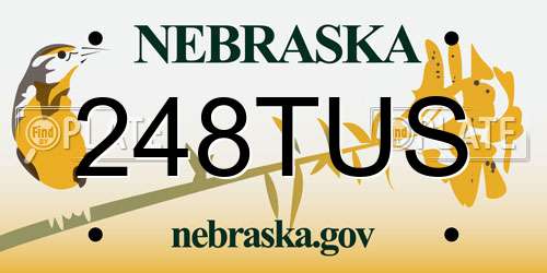 248TUS Nebraska License Plate