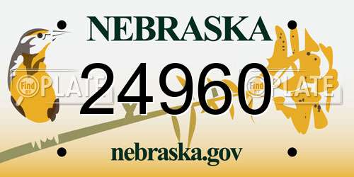 24960 Nebraska License Plate