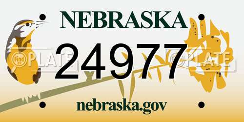 24977 Nebraska License Plate