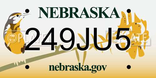 249JU5 Nebraska License Plate