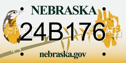 24B176 Nebraska License Plate