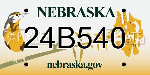 24B540 Nebraska License Plate