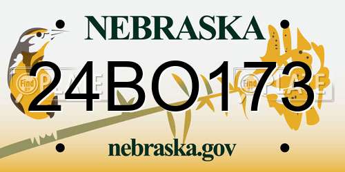 24BO173 Nebraska License Plate