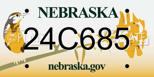 24C685 Nebraska License Plate