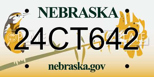 24CT642 Nebraska License Plate
