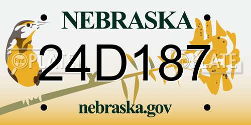 24D187 Nebraska License Plate
