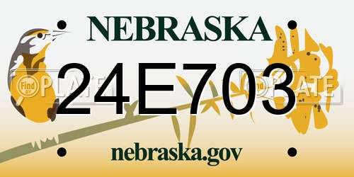 24E703 Nebraska License Plate