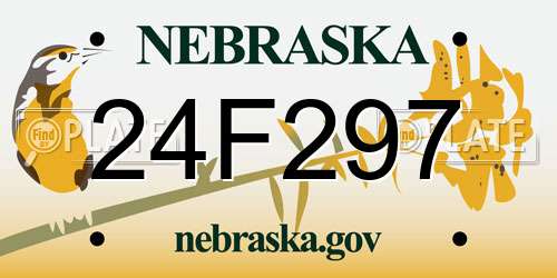 24F297 Nebraska License Plate