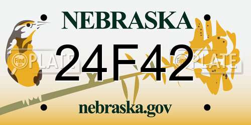 24F42 Nebraska License Plate