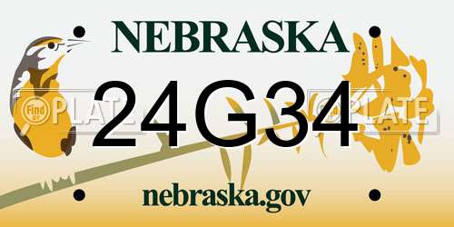 24G34 Nebraska License Plate