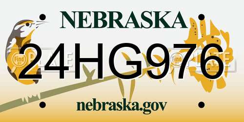 24HG976 Nebraska License Plate