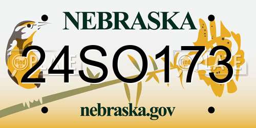 24SO173 Nebraska License Plate