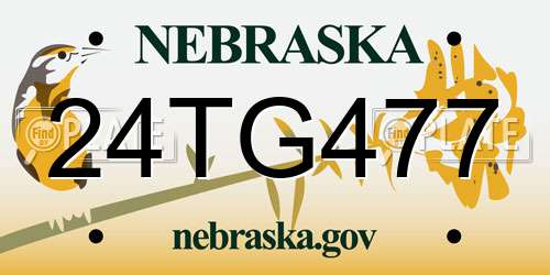 24TG477 Nebraska License Plate