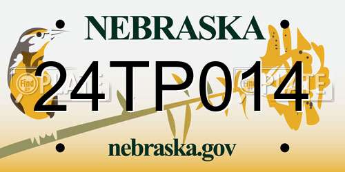 24TP014 Nebraska License Plate