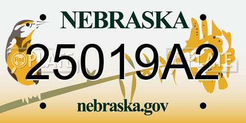 25019A2 Nebraska License Plate