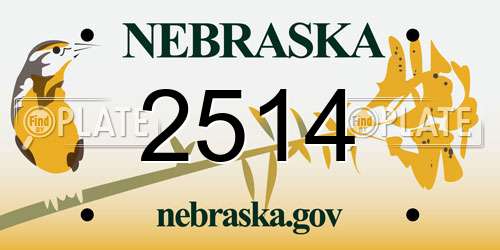 2514 Nebraska License Plate