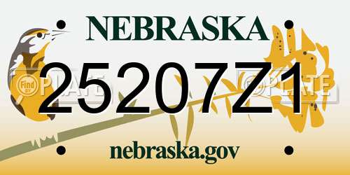 25207Z1 Nebraska License Plate