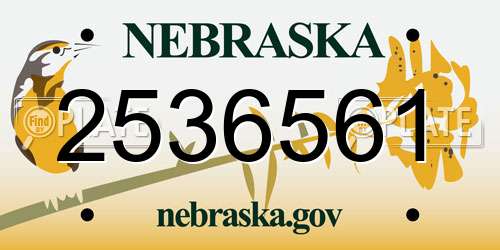 2536561 Nebraska License Plate