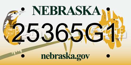 25365G1 Nebraska License Plate