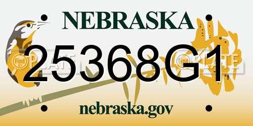 25368G1 Nebraska License Plate