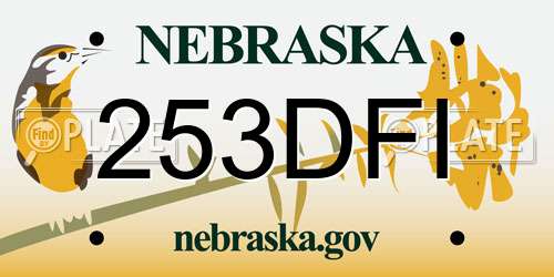 253DFI Nebraska License Plate