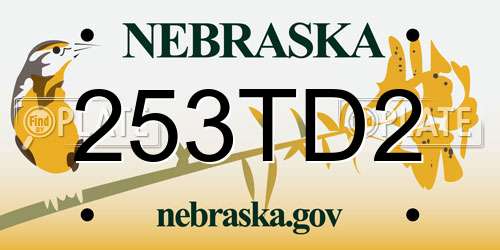 253TD2 Nebraska License Plate