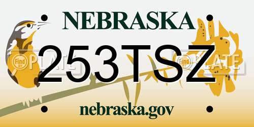 253TSZ Nebraska License Plate