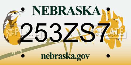 253ZS7 Nebraska License Plate
