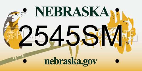 2545SM Nebraska License Plate