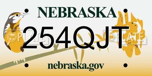 254QJT Nebraska License Plate
