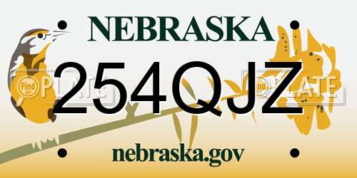 254QJZ Nebraska License Plate