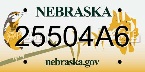 25504A6 Nebraska License Plate