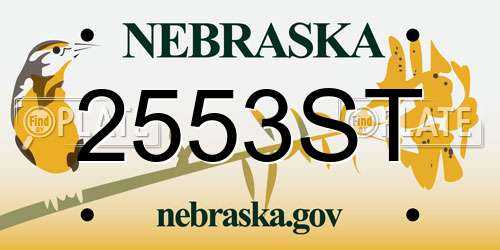2553ST Nebraska License Plate