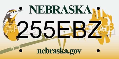 255EBZ Nebraska License Plate