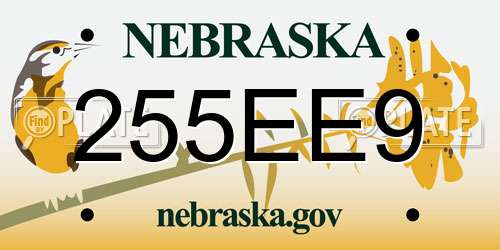 255EE9 Nebraska License Plate