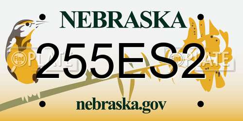 255ES2 Nebraska License Plate