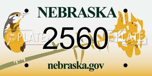 2560 Nebraska License Plate