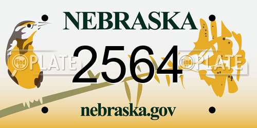 2564 Nebraska License Plate