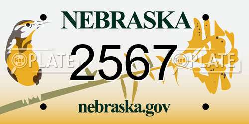 2567 Nebraska License Plate