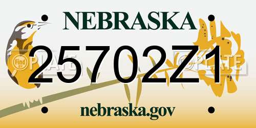 25702Z1 Nebraska License Plate