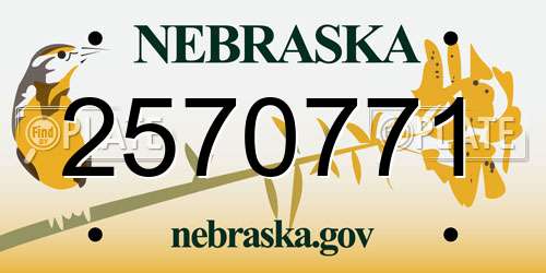 2570771 Nebraska License Plate