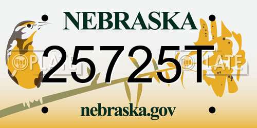 25725T Nebraska License Plate