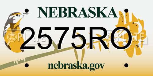 2575RO Nebraska License Plate