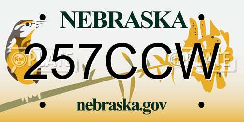 257CCW Nebraska License Plate