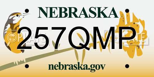 257QMP Nebraska License Plate