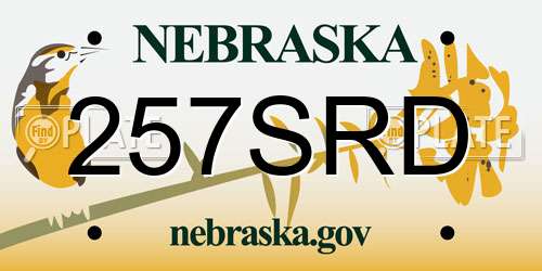 257SRD Nebraska License Plate