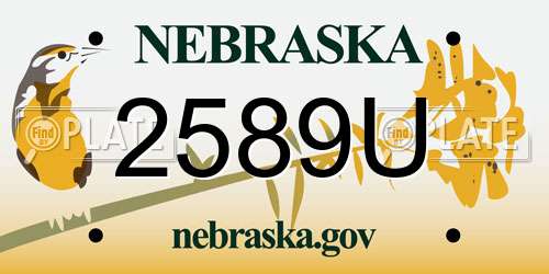 2589U Nebraska License Plate
