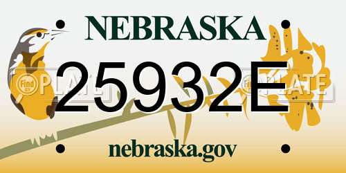 25932E Nebraska License Plate